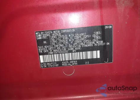 2009 Toyota Rav4 из США, поврежденный, VIN JTMBF33V79D004343